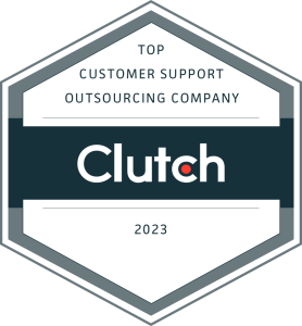 Top customer support outsourcing company 2023 Logo by Clutch for HiredSupport